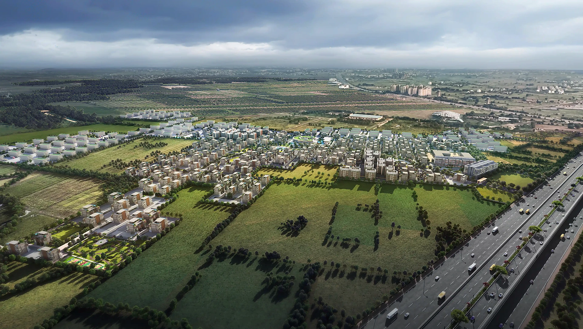 Infrastructure Development in Industrial Park at City of Colours, NH-8, Sidhrawali Village, Manesar, Haryana